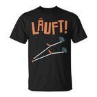 Läuft Krückück [German Language] Black S T-Shirt